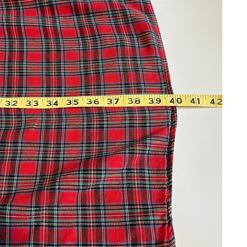 Lanz of Salzburg M Traditional Long Sleeve Nightgown Red Plaid Cotton Flannel